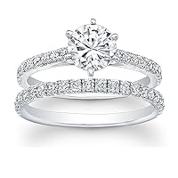 1.75ct Round Cut Diamond Bridal Set in Platinum