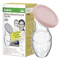 haakaa Manual Breast Pump Breast Milk Collector Without Base 4oz/100ml+Lid (Blush)