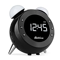 Electrohome Retro Alarm Clock Radio with Motion Activated Night Light and Snooze, Digital AM/FM Radio, Wake-up Light, Dual Alarm, Auto Time Set, Battery Backup, Dimmer, and Temperature Display (CR35)
