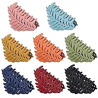 8 Pcs Hair Claw Clips Non-slip Leaf Shape Matte Hair Claw Clips Multicolor Clips for Women Girls, Strong Hold Clips for Thick Thin Hair