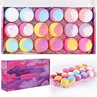 18-Pack Bath Bombs with Natural Essential Oils for Relaxation and Skin Rejuvenation - Great for Women, Men, and Kids. Perfect Stocking Stuffers and Christmas Gifts for Him/Her