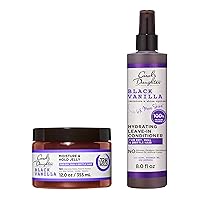 Carol's Daughter X Coco Gauff Set & Serve Bundle: Black Vanilla Hair Style Kit with Black Vanilla Leave In Conditioner and Moisture and Hold Jelly Hair Gel, Includes 2 Hair Products