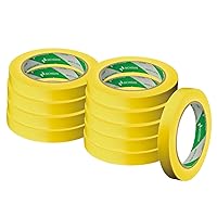 Nichiban Masking Tape, Temporary Stop, No. 2072-15 x 5010P, 10 Rolls, Yellow
