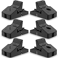 Pest Control Rat Traps, Professional Multi Captsure Set of 6 Large Snap Trap, Solutions for Indoor Outdoor AntiRodent Protection, Reusable Master Trapping Against Mouse, Chipmunk, Squirrel