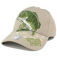 Trendy Apparel Shop Bass Fish Outdoor Sports Embroidered Adjustable Baseball Cap