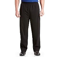 Harbor Bay by DXL Men's Big and Tall Open-Hemmed Jersey Pants | Machine Washable, Elasticized Waistband with Drawstring