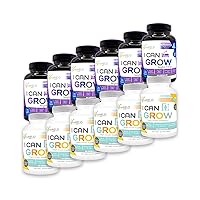 Growth & Sleep Wellness 12 Pack Bundle: 6-Month Supply - I Can Grow + Night-Time Aid for Kids 10+ & Teens | Natural Development Support, Enhanced Sleep Quality | Made in USA | GMP | 3rd Party Tested