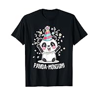 Funny Panda Panda-monium Cute Animal Pun Kawaii Cartoon T-Shirt