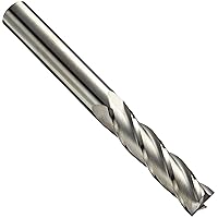 Niagara Cutter N85695 Carbide Square Nose End Mill, Inch, Uncoated (Bright) Finish, Roughing and Finishing Cut, 30 Degree Helix, 4 Flutes, 0.250