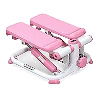 Sunny Health & Fitness Mini Steppers for Exercise at Home, Stair Step Workout Machine With Resistance Bands, Full Body Cardio Equipment, Optional Smart stepper With SunnyFit App Connection