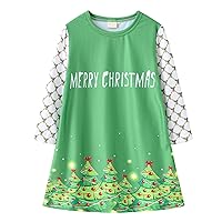 Sundress for Girls Baby Girls Christmas Character Lonng Sleeve Princess Dress Casual Clothes Baby Winter Girl Dress