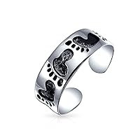 Personalized Nautical Aloha Tropical Vacation Hawaiian Waves, Dolphin, Sea life, Clam Shell, Fish Bone, Crab Midi Toe Ring For Women Teen Polished .925 Silver Sterling Adjustable Customizable