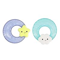 Shake & Soothe Water Teethers - Sensory Exploration and Teething Relief, Cloud and Star 2-Pack