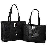 Tote Handbag Purse Set for Women Large and Medium 2pcs Satchel Shoulder Bag with Holster