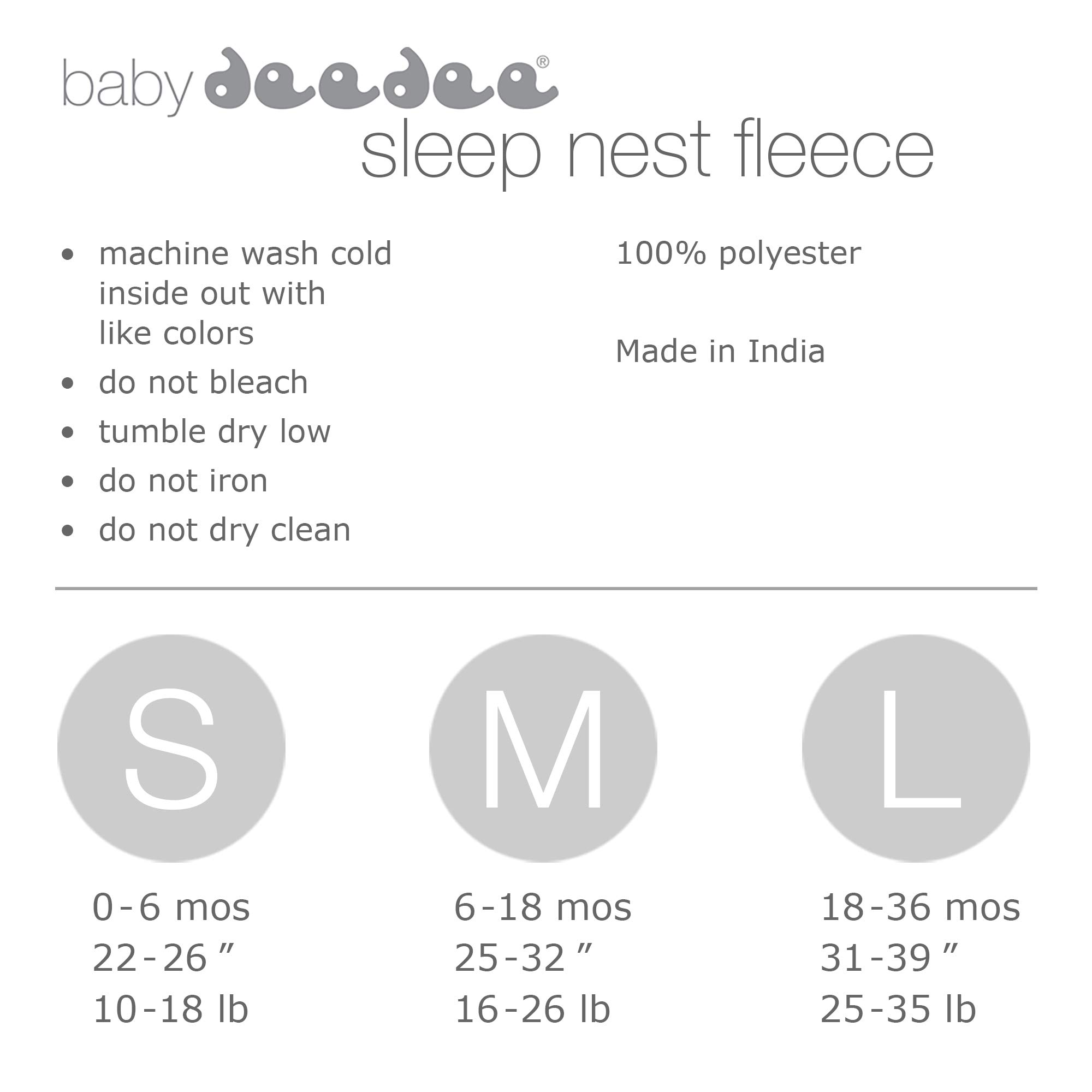 baby deedee Sleep nest Fleece Baby Sleeping Bag, Lavender, Large (18-36 Months)