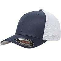 Flexfit Men's Trucker Mesh Cap-2-Tone, Navy/White, One Size Fits All