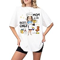 Gifts for Mom, Mom is The Best Chef Upload Photo T Shirt, Personalized Photo T-Shirt, Gifts for Mom Mother from Son Daughter, Short Sleeve Tops Tee Shirt, Gifts for Mother's Day Multicolor