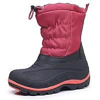 Apakowa Boys Girls Snow Boots Outdoor Slip Resistant Insulated Waterproof Winter Snow Boots (Toddler/Little Kid/Big Kid)