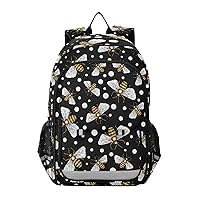 ALAZA Honey Bee Polka Dot Laptop Backpack Purse for Women Men Travel Bag Casual Daypack with Compartment & Multiple Pockets