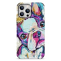 Boston Terriers Carbon Fiber Phone Case Compatible with iPhone 13 Mini/iPhone 13/iPhone 13 Pro/iPhone 13 Pro Max Protective Cover