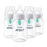 Anti-Colic Baby Bottles with AirFree Vent, 9oz, 4pk, Clear, SCY703/04