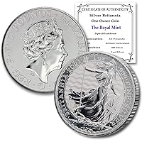 2021 UK 1 oz Silver Britannia Coin Brilliant Uncirculated with a Certificate of Authenticity £2 BU