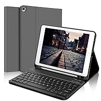 D DINGRICH Keyboard Case for iPad 10.2 inch - Case with Keyboard for iPad 9th Generation 2021, Built-in Pencil Holder - Compatible with 9th/8th/7th Generation - Space Gray