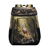 Deer Forest Cooler Backpack Insulated Waterproof Leak Proof Beach Cooler Bag Lightweight Lunch Picnic Camping Backpack Cooler for Men and Women