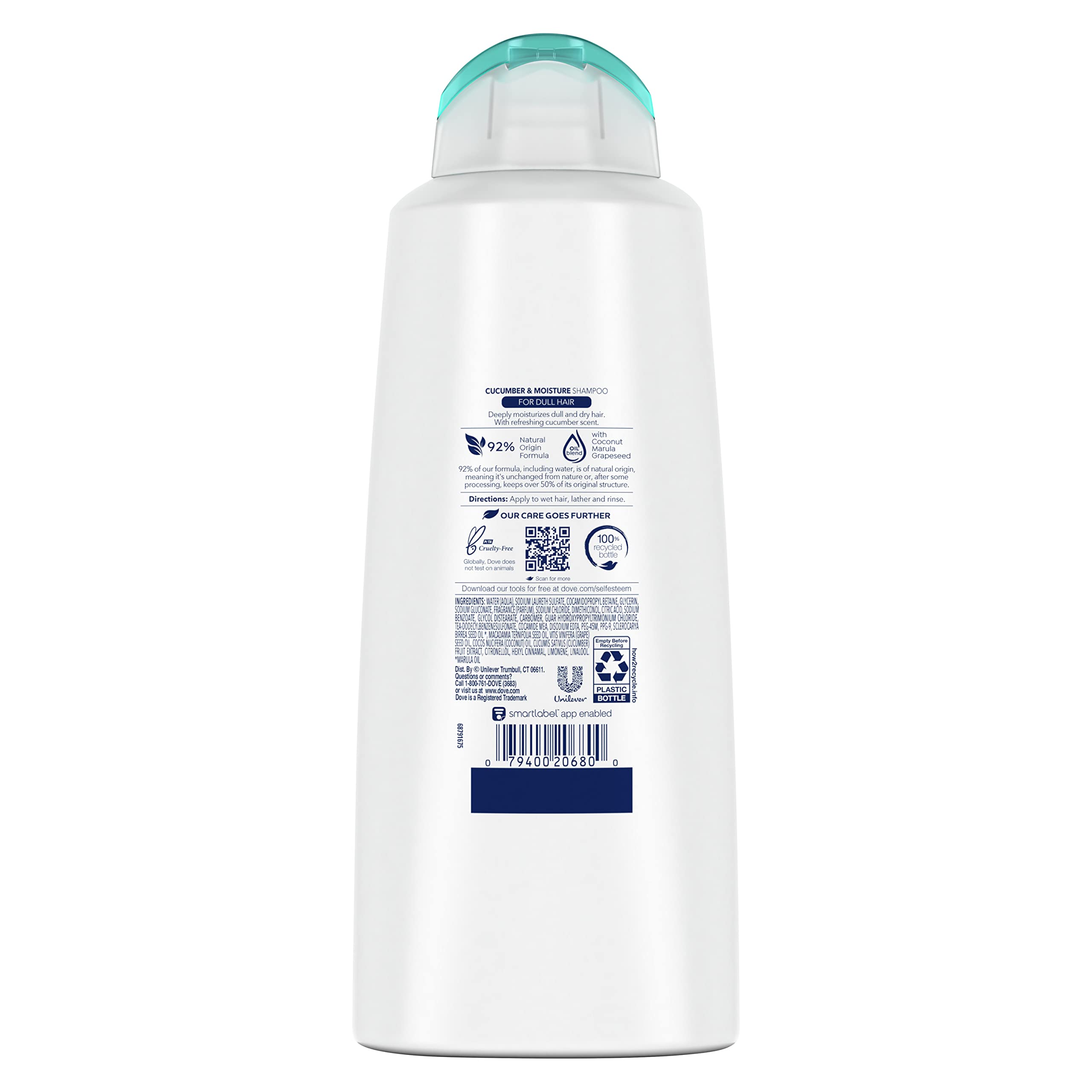 Dove Ultra Care Shampoo Daily Moisture for Dry Hair Shampoo with Bio-Restore Complex 20.4 oz
