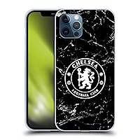 Head Case Designs Officially Licensed Chelsea Football Club Black Marble Crest Soft Gel Case Compatible with Apple iPhone 12 / iPhone 12 Pro