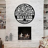 10in Personalized Name Family Tree Metal Wall Art, Personalized Tree of Life Metal Sign Family Last Name Outdoor Use Wedd Custom Rustic Farmhouse Sign Metal Plaque for Front Door Large Metal Letters