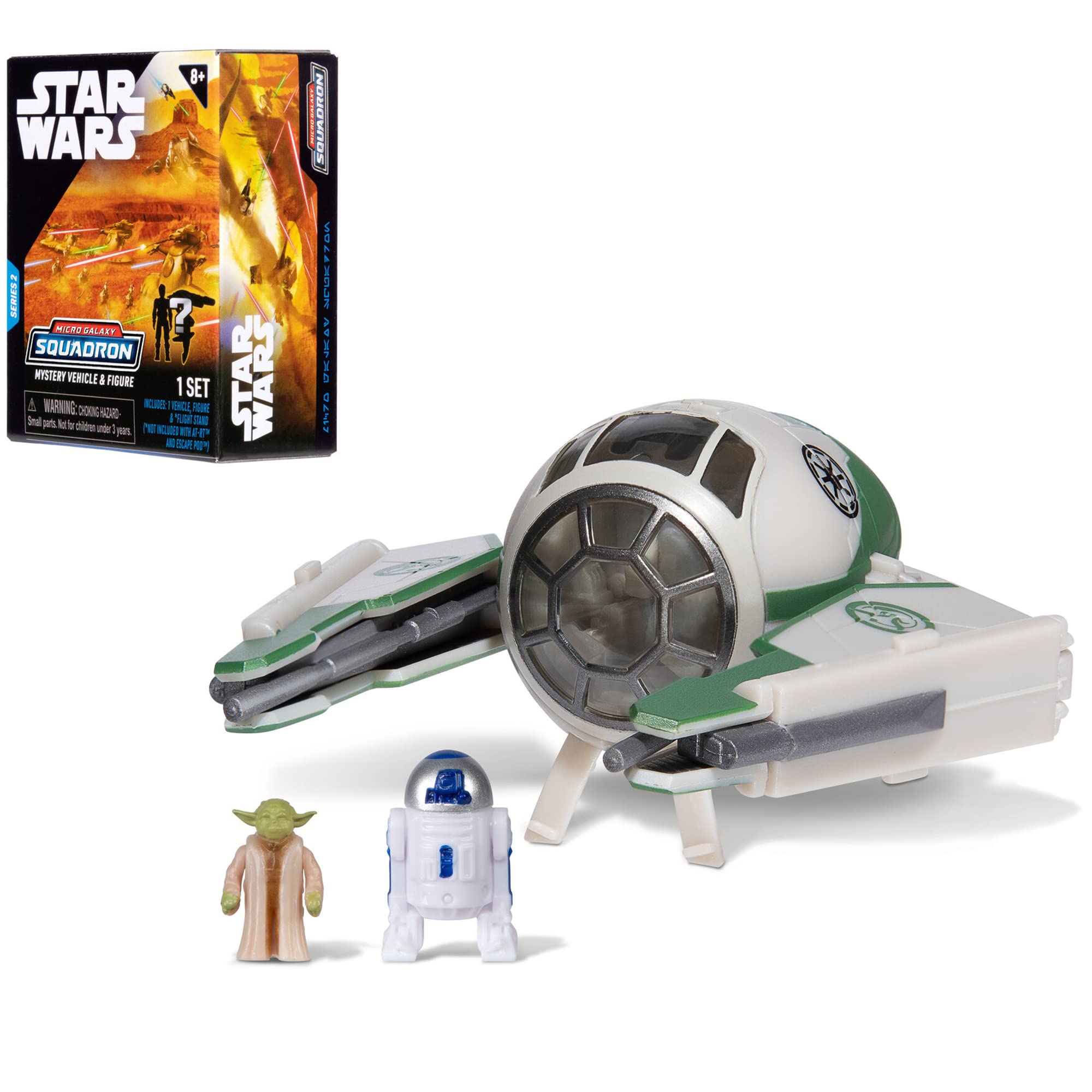 STAR WARS Micro Galaxy Squadron Jedi Starfighter (Yoda) Mystery Bundle - 3-Inch Light Armor Class Vehicle and Scout Class Vehicle with Accessories - Amazon Exclusive