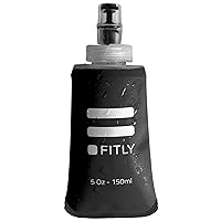 Soft Flask - 5 oz (150 ml)- Shrink As You Drink Pocket Soft Water Bottle for Hydration Pack/Running Vest- Folding Water Bottle for Running, Hiking, Cycling - Ski Water Bottles (FLASK150)