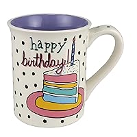 Enesco Our Name is Mud Happy Birthday Eat More Cake Coffee Mug, 16 Ounce, Multicolor