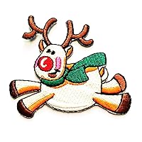 Nipitshop Patches Santa Claus Reindeer Merry Christmas Logo Movie Cartoon Kid Patch Symbol Jacket T-Shirt Patch Sew Iron on Embroidered Sign Badge Costume