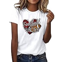 Graphic Tees for Women for Concert Women's Rugby Casual Fashion Printed T Shirt Round Neck Short Sleeve Top So