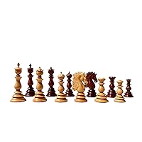 The Chess Empire- Designer Kings Castle Series Luxury Wood Chess Pieces Boxwood & Padauk 4.4