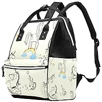 Fantasy Unicorn Stars Diaper Bag Backpack Baby Nappy Changing Bags Multi Function Large Capacity Travel Bag