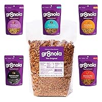 gr8nola Bundle - ORIGINAL Bulk Bag + Mini Variety Pack - Healthy, Low Sugar Granola Cereal - Made with Superfoods - Soy Free, Dairy Free & No Refined Sugar - (1) 4.5lb Resealable Bag + (5) 1.75oz Bags