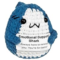Positive Crochet Shark Gifts, Crocheted Emotional Support Animal, Unique Birthday Gift for Shark Lovers Friends Women Men 1Pc
