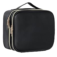 Stagiant Large Makeup Bag, Double Layer Makeup Case with Dividers Makeup Organizer Bag Cosmetic Train Case for Travel Makeup Brushes Palettes Sponge Toiletries