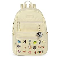 STEAMEDBUN Aesthetic Backpack for Teen Girls, Kawaii Backpack for School, Cute Ita Backpack with Insert(beign)