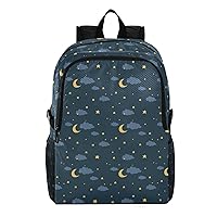 ALAZA Night Sky with Moon Stars and Cloud Packable Travel Camping Backpack Daypack
