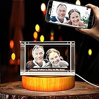 Personalized Custom 3D Photo engraved Crystal (Small Rectangle (1.96