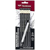 61002 Mono Drawing Pencil, Combo Pack with Zero Eraser, Graphite 6-Pack, Black, 0.5mm