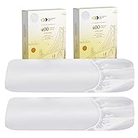 California Design Den 2-Pack Full Fitted Sheets, 400 Thread Count 100% Cotton Sateen, Deep Pocket Full Elastic Fitted Sheets That Stay Tight (Bright White)