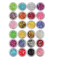 Minejin Nail Art Glitter 3D Heart Sequin Charms Cutout Star Slime Flakes For Nail Face Eye Slime 12 colors