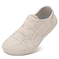 XIHALOOK Women's Canvas Slip-on Shoes Casual Walking Sneakers Wide Toe Barefoot Zero Drop Minimalist Loafer