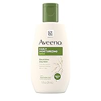 Aveeno Daily Moisturizing Body Lotion with Soothing Oat and Rich Emollients to Nourish Dry Skin, Fragrance-Free, 1 fl. oz