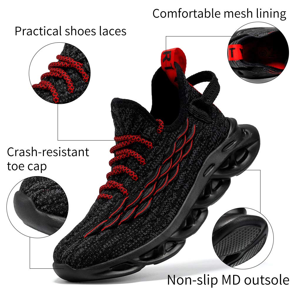 JMFCHI Boys Girls Kids' Sneakers Knitted Mesh Sports Shoes Breathable Lightweight Running Shoes for Kids Fashion Athletic Casual Shoes